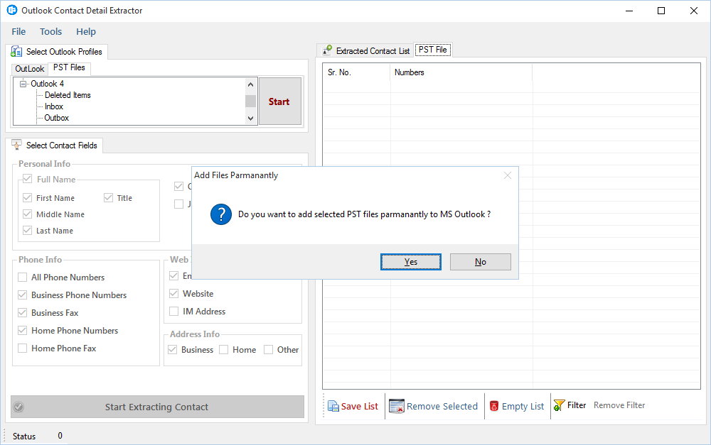 Outlook Contact Detail Extractor