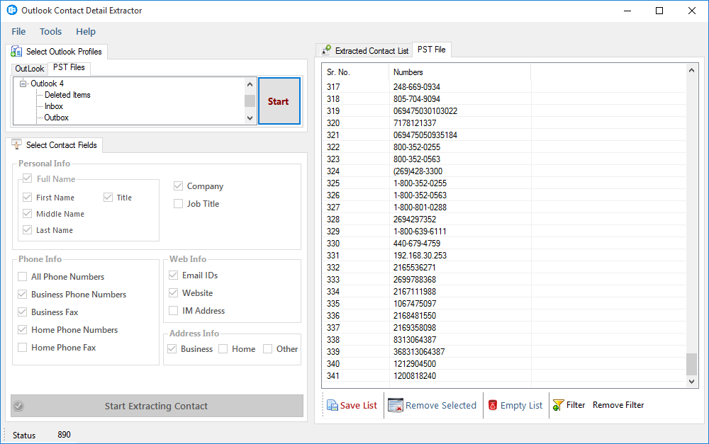 Outlook Contact Detail Extractor